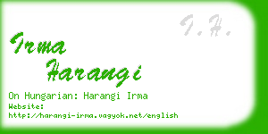 irma harangi business card